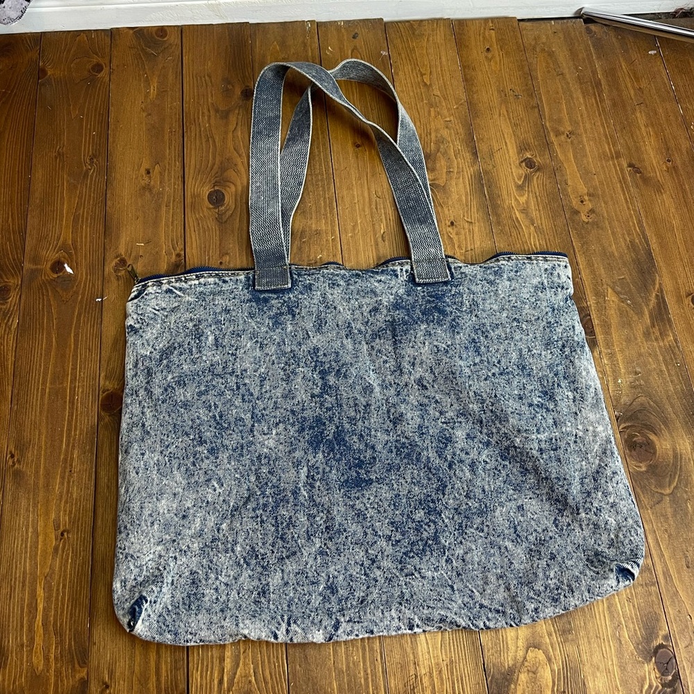 Shane vintage zip top denim tote bag - Picture 6 of 7